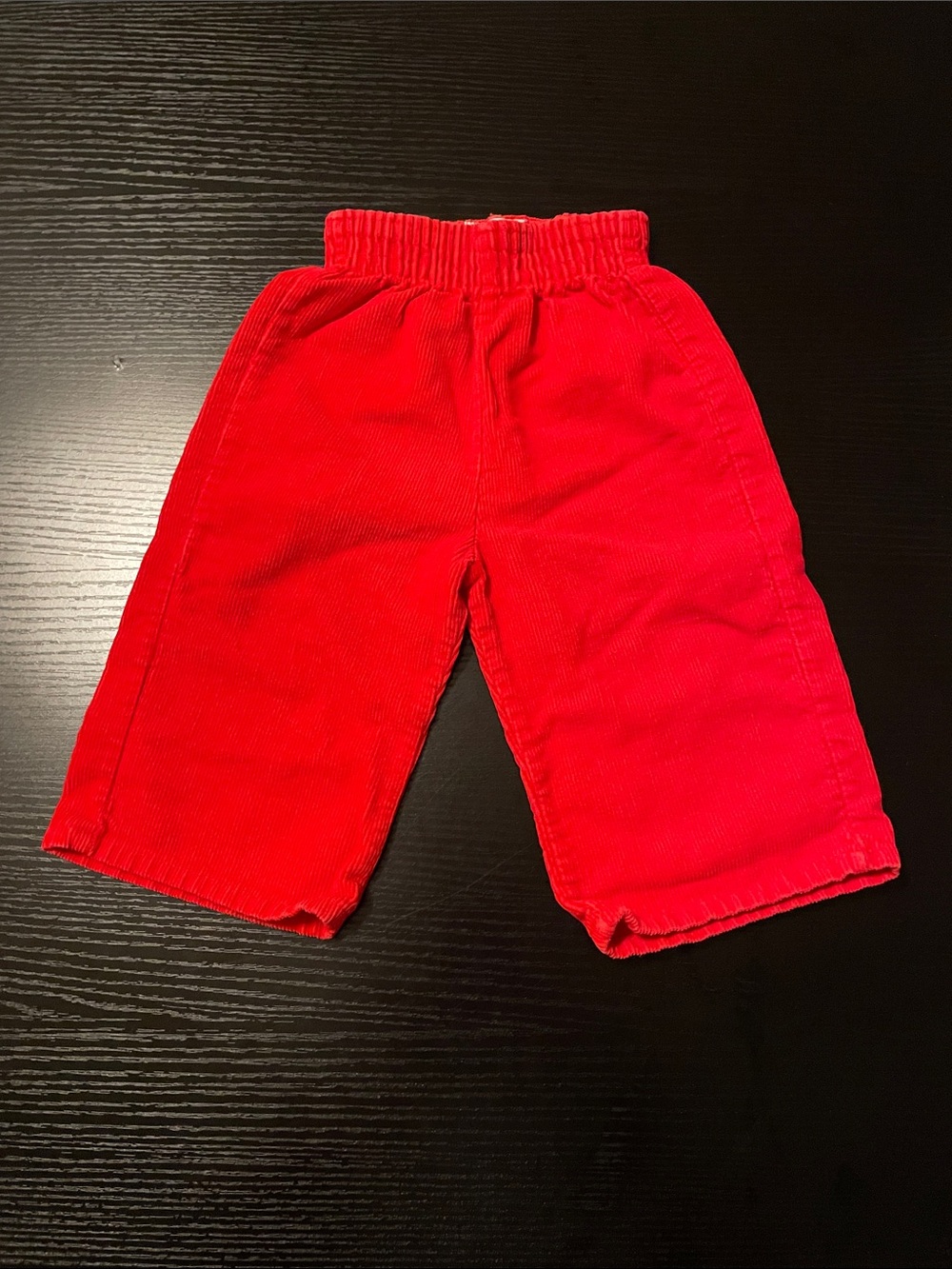 Bright Red Corduroy Elastic-Waist Kids Casual Pants